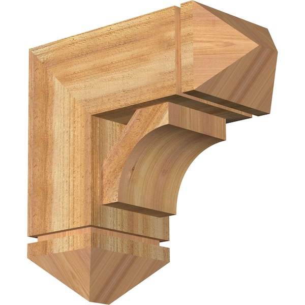 Ekena Millwork Westlake Arts and Crafts Rough Sawn Bracket w/ Offset Brace, Western Red Cedar, 8"W x 18"D x 18"H BKT0806X18X18WTL03RWR - main